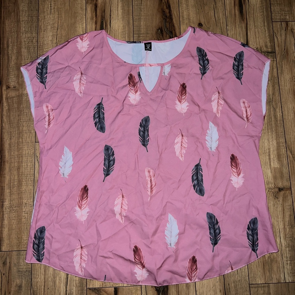pink feather top